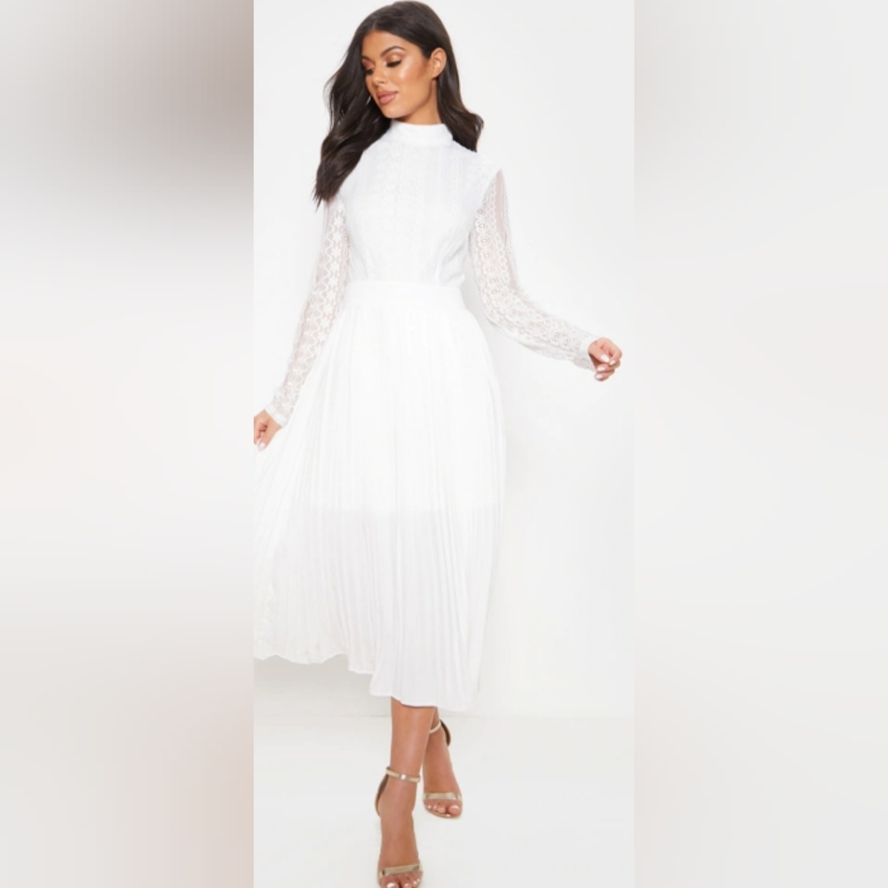 ❤️PrettyLittleThing White Lace Midi Dress❤️